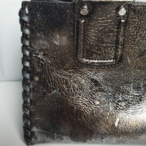 FEANSESCO BIASIA distressed metallic foil handbag purse! - Picture 3 of 8